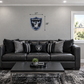 Smaller Raiders shield in living room
