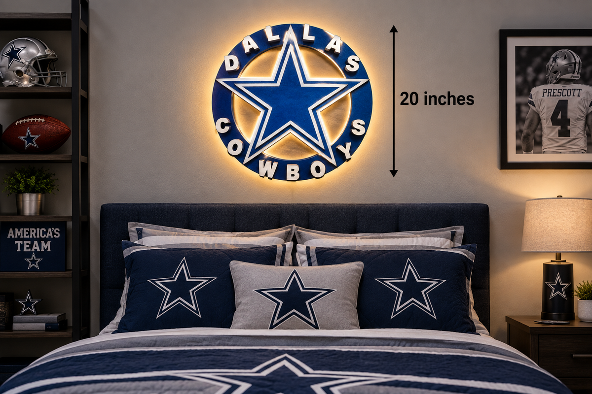Sports bedroom, illuminated